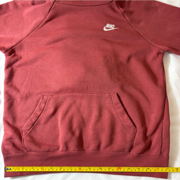 Nike Hoodie Cowl Neck Athletic Pullover Sweatshirt Pockets Burgundy Size Small - Picture 13 of 15
